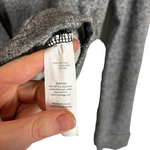 Kensie Heather Gray Terry Cloth Full Zipper Sweater Jacket Women's Small Pockets - Picture 4 of 6